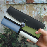 Portefeuille Kristina en Pervenche/Feuille