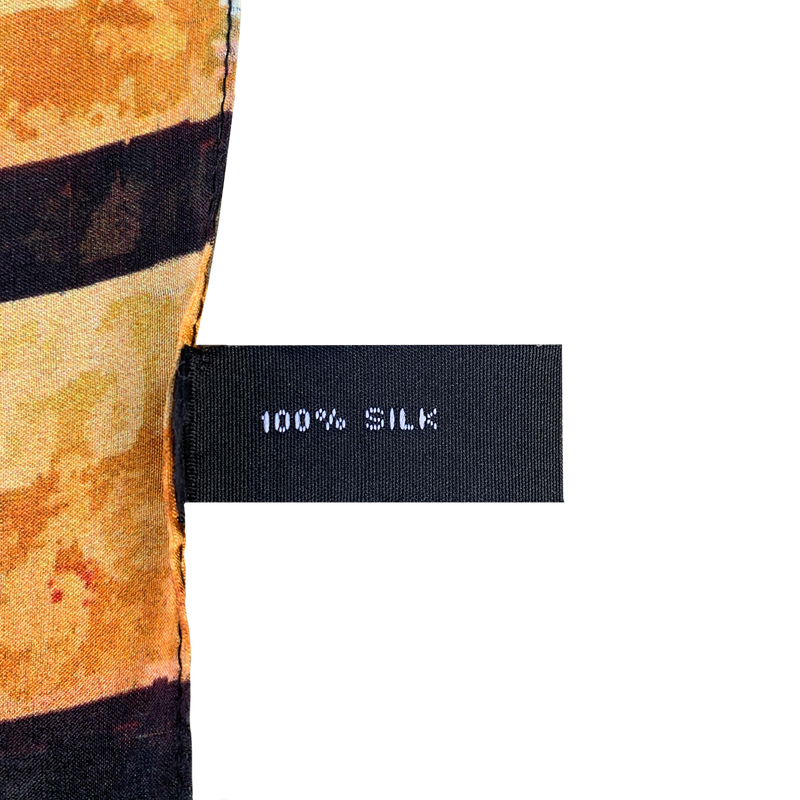 100% silk square scarf tag Lola Prusac
