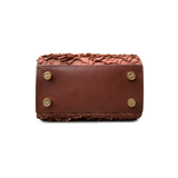 Lola Prusac Sabel mini satchel in cognac bottom view with gold feet