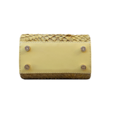 Lola Prusac Sabel mini satchel in butter bottom view with gold feet