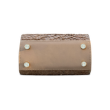 Lola Prusac Sabel mini satchel in camel bottom view with gold feet
